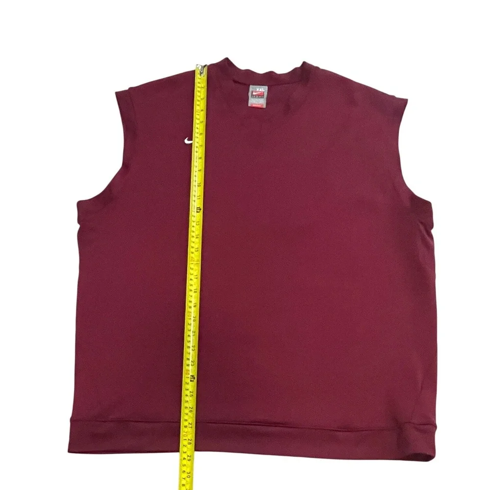 Nike Team Fit Dry Sleeveless Basketball Shirt Mens XXL Maroon V-Neck shirt y2k